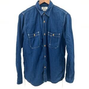 Journal Standard Homestead Indigo Blue Cotton Work Shirt